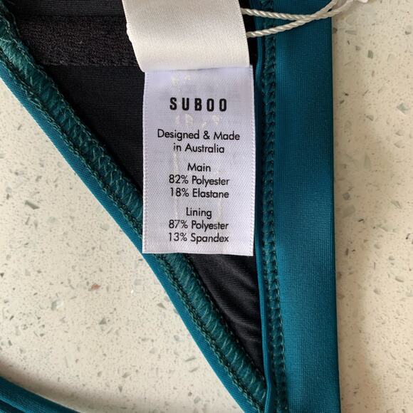 NWT Suboo Matte Square Bikini Top Teal Size 4 - Picture 11 of 12